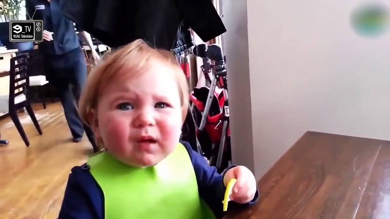 FUNNY BABY AND DOG EAT LEMON COMPILATION by 9gag.tv SO Adorable