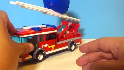 Play-Doh Surprise Egg on a Lego Fire Truck. Lego fire truck transport Play-Doh surprise egg!