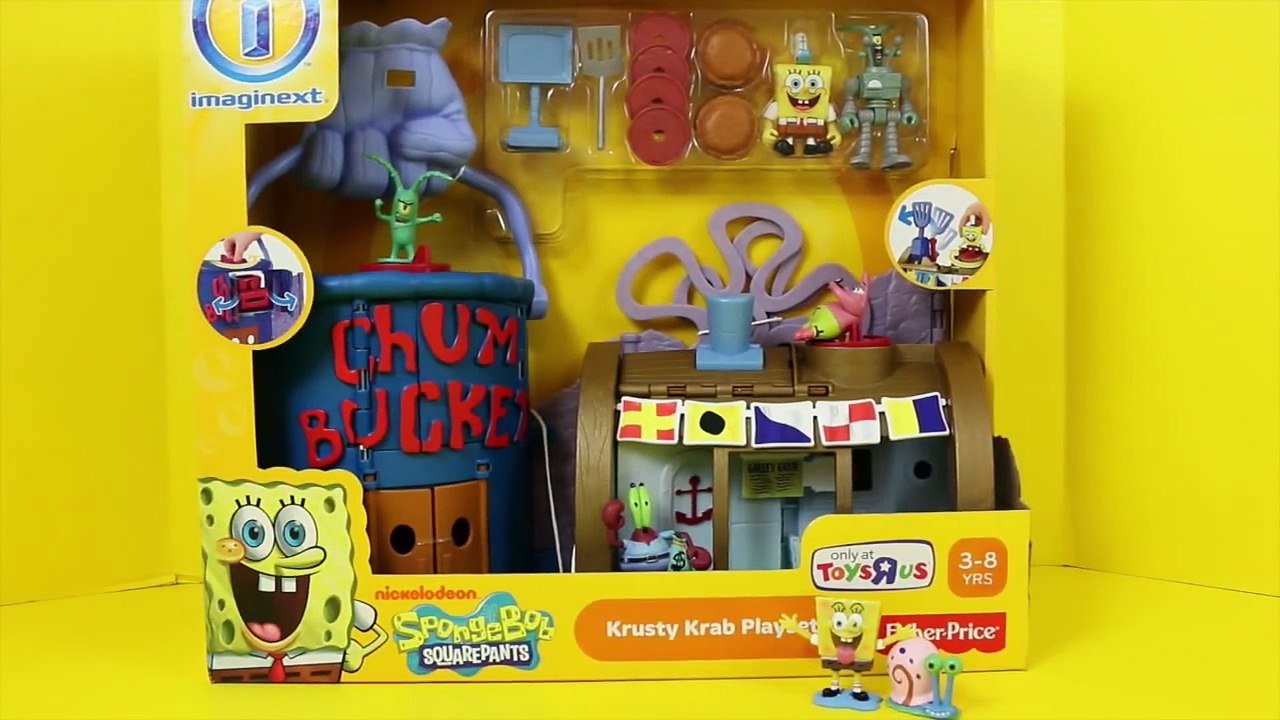 Spongebob Squarepants Krusty Krab Playset Imaginext Chum Bucket Gary, Patrick, Mr Crab DisneyCarToys