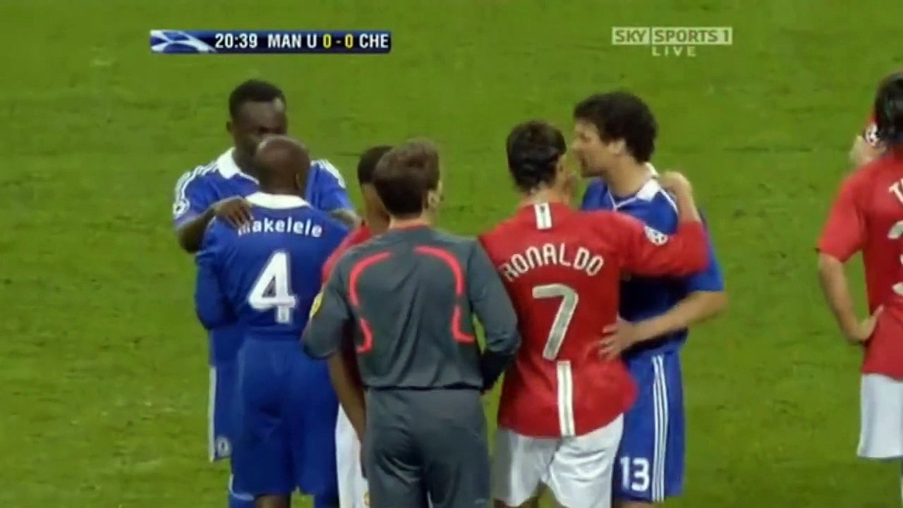 الشوط الاول مباراة مانشستر يونايتد و تشيلسي 1-1 نهائي دوري الابطال 2008