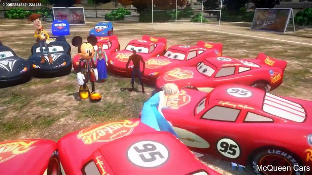 Disney lightning mcqueen cars and frozen elsa anna mickey mouse spiderman woody pixar