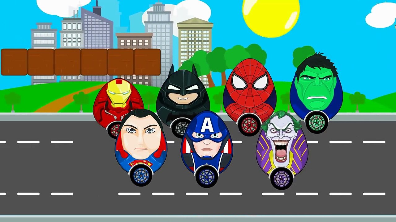 Learn Numbers w Surprise Eggs Spiderman Joker Hulk Cars for Kids Fun Colors Learning Videos