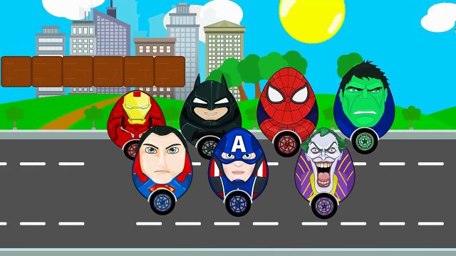 Learn Numbers w Surprise Eggs Spiderman Joker Hulk Cars for Kids Fun Colors Learning Videos