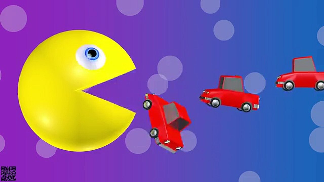 Colors for Children to Learn with Pacman Cartoon Car Toys - Colours for Kids to Learn