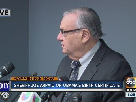 Sheriff Joe Arpaio holds press conference regarding POTUS birth certificate