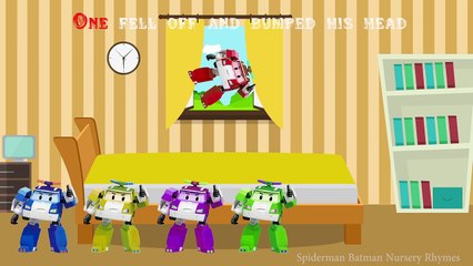 Poli from Robocar Poli Jumping on the Bed Five Little Monkeys Jumping on the Bed Nursery Rhymes