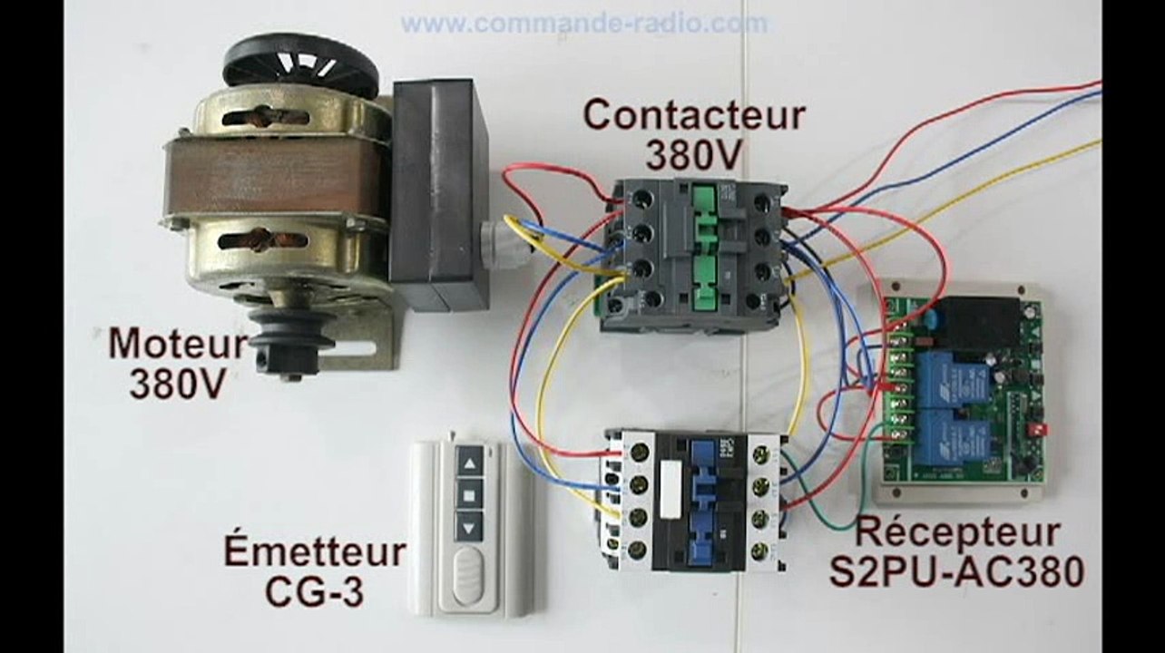 Comment contrôler Moteur CA 380V tourne dans le sens direct ou inverse par Télécommande sans fil et récepteurs radio