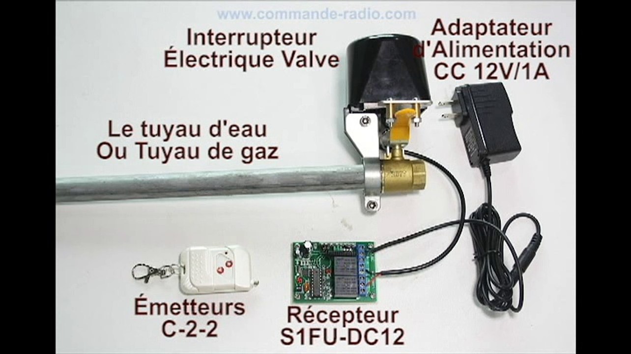 Controler la valve de gaz ou la valve d'eau par Interrupteur Électrique Valve et Télécommande sans fil Récepteur radio