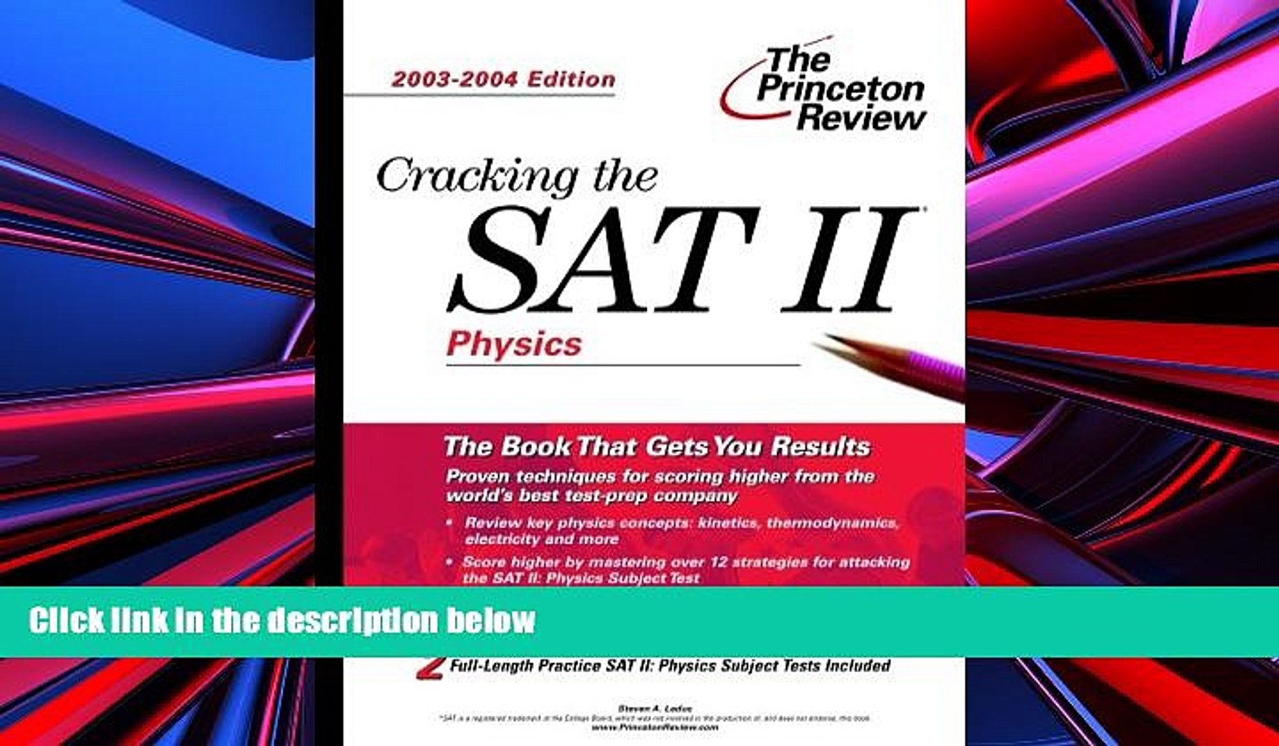 Best Price Cracking The Sat Ii Physics 2003 2004 Edition College Test Prep Princeton Review - 