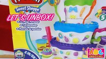 Play Doh Sweet Shoppe Cake Mountain Playset | Decorate Cakes with Play-Doh Frosting by ABC Unboxing