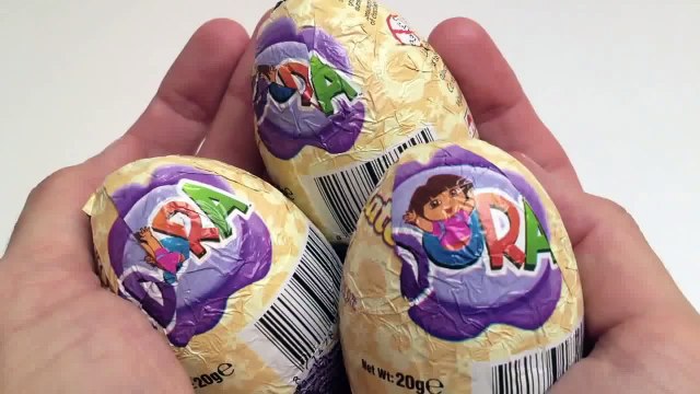 Surprise eggs Dora The Explorer Kinder Surprise Chocolate Eggs Unboxing toys by lababymusica