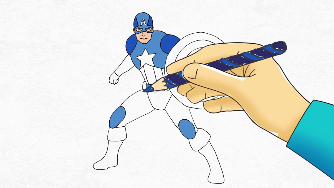 CAPTAIN AMERICA: How to draw step by step - Video tutorial for kids