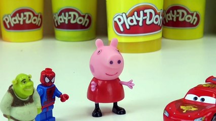 Peppa Pig gaat met McQueen Spiderman en Shrek ijs eten VERHAAL | Nederlands