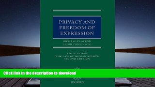 READ Privacy and Freedom of Expression (Law of Human Rights) Kindle eBooks