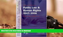 Hardcover Blackstone s Statutes on Public Law and Human Rights 2007-2008 (Blackstone s Statute