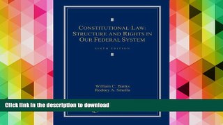 Hardcover Constitutional Law: Structure and Rights in Our Federal System On Book