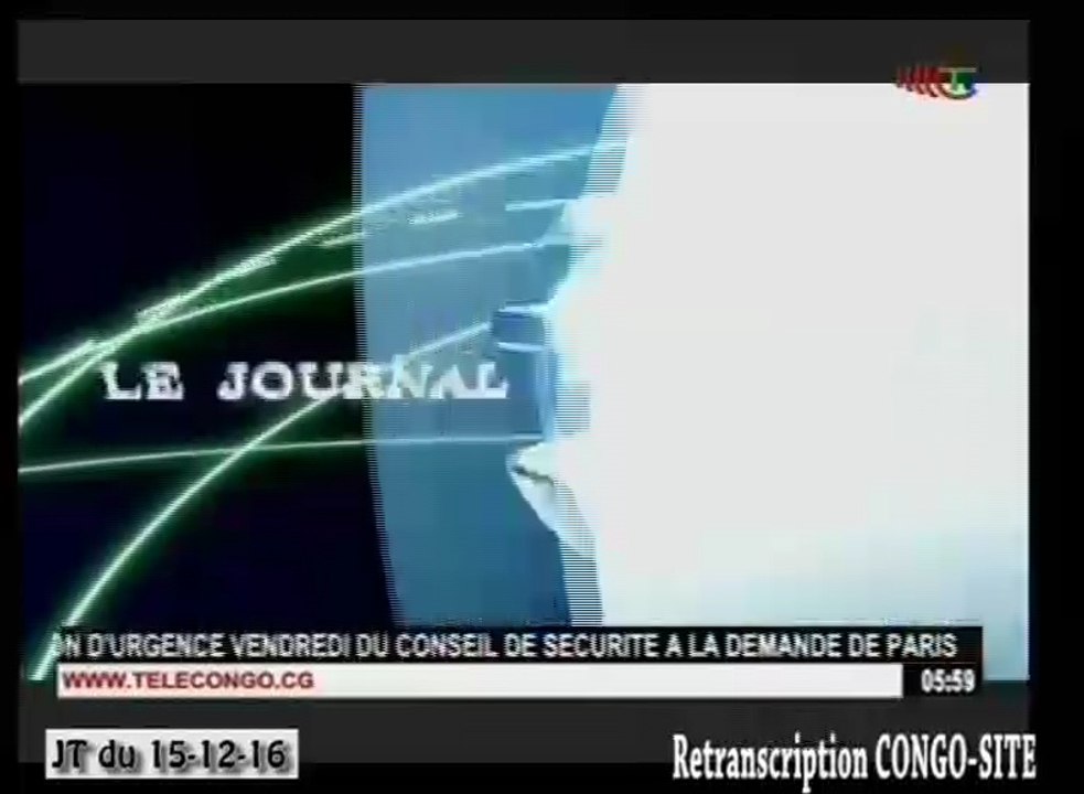 Journal de 20h TVCongo du jeudi 15 décembre 2016 -By Congo-Site