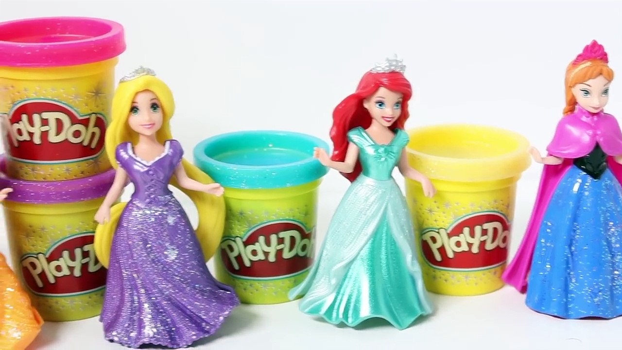 Disney Princess MagiClip Collection Play-Doh Magic Clip Frozen Anna Ariel Merida Belle Dolls