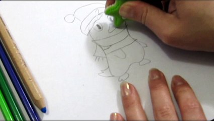 Как быстро научится рисовать новогоднего пингвина How to learn to draw a Christmas penguin
