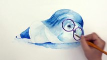 SPEED DRAWING SADNESS from Inside Out - Sad Emotion Watercolor Painting