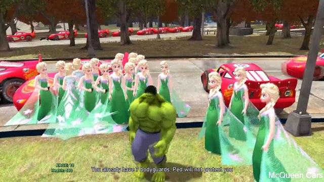Hulk vs dinosaur disney car & frozen elsa anna spider man mcqueen mickey mouse(song for children)