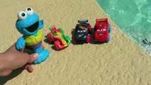 Cookie Monster Pool Party Disney Cars Lightning McQueen Rip Clutchgoneski Hydro Wheels Sesame Street