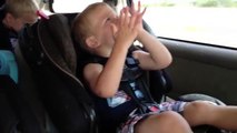 Silly Baby Entertains Himself on a Roadtrip