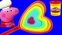 Play doh stop motion! Create heart ice cream rainbow play dough for Peppa pig toys