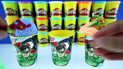 JUSTICE LEAGUE Play Foam Clay Cups with Play Doh Surprise Eggs – DC TMNT Toys