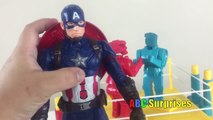 Civil War Rock Em Sock Em Robot Fight Captain America Vs Ironman Spiderman Egg Surprise