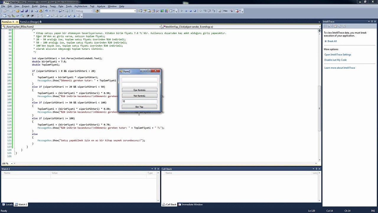 C# 8. Ders - Karar Yapıları (IF-ELSE) - Part 6