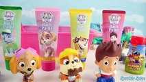 LEARN COLORS with Paw Patrol Bath Paint Playset at Chase, Rubble, Skye & Marshall Pool Surprise Eggs