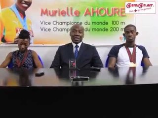 Athlétisme: les ivoiriens champions d'Afrique animent une conference de presse