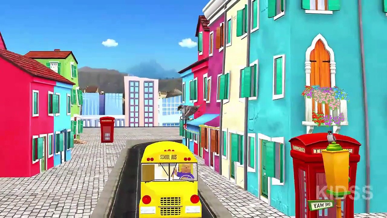 Wheels On The Bus Go Round Rhymes For Kids | Popular 3D Animated Nursery Rhymes For Kids