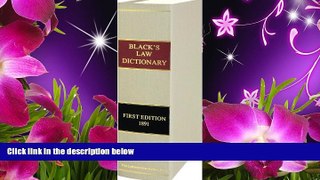 READ book Black s Law Dictionary, 1st Edition Henry C. Black Trial Ebook