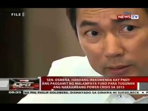 Sen. Osmeña, handang irekomenda kay PNoy ang paggamit ng Malampaya fund