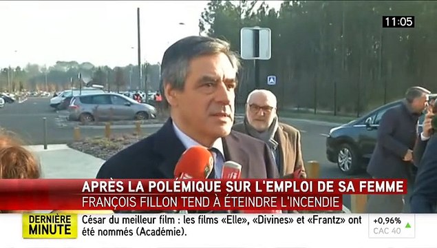 François Fillon réagit sur l'affaire qui concerne son épouse : je suis scandalisé