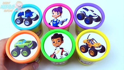Cups Stacking Surprise Toys Learn Colors Play Doh Clay Blaze and the Monster Machines Truck