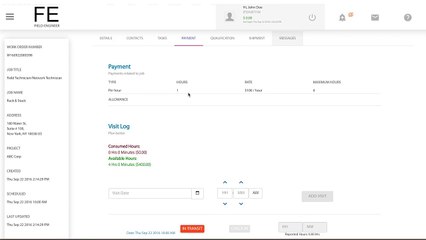 Field Engineer Provider Report Hours