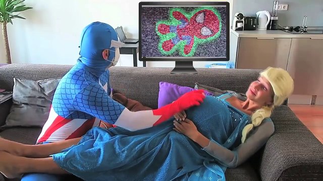 Беременных против беременных замороженные Эльза замороженные Анна болен Человек-Паук против доктора, Малефисента! Супергерой Удовольствие