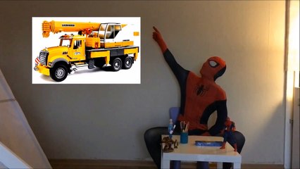 Télécharger la video: Learning Street Vehicles Names | Learning Videos with Spiderman | Learn cars & Trucks Vehicles