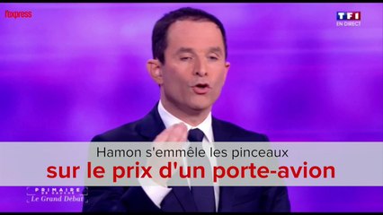 Benoît Hamon s'emmêle les pinceaux sur le prix d'un porte-avion