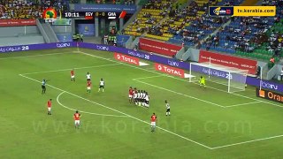 هدف صاروخي أول لمنتخب مصر فى مرمي غانا عن طريق محمد صلاح -