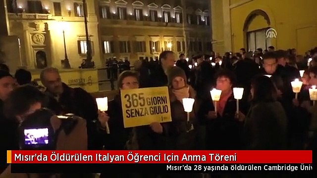 Mısır'da Öldürülen Italyan Öğrenci Için Anma Töreni