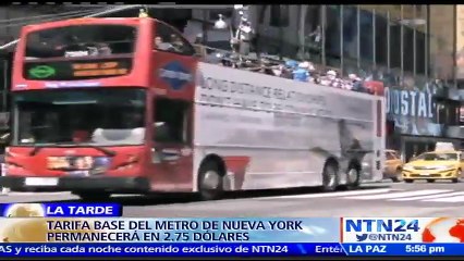 Tarifa base del metro de Nueva York permanecerá en 2.75 dólares