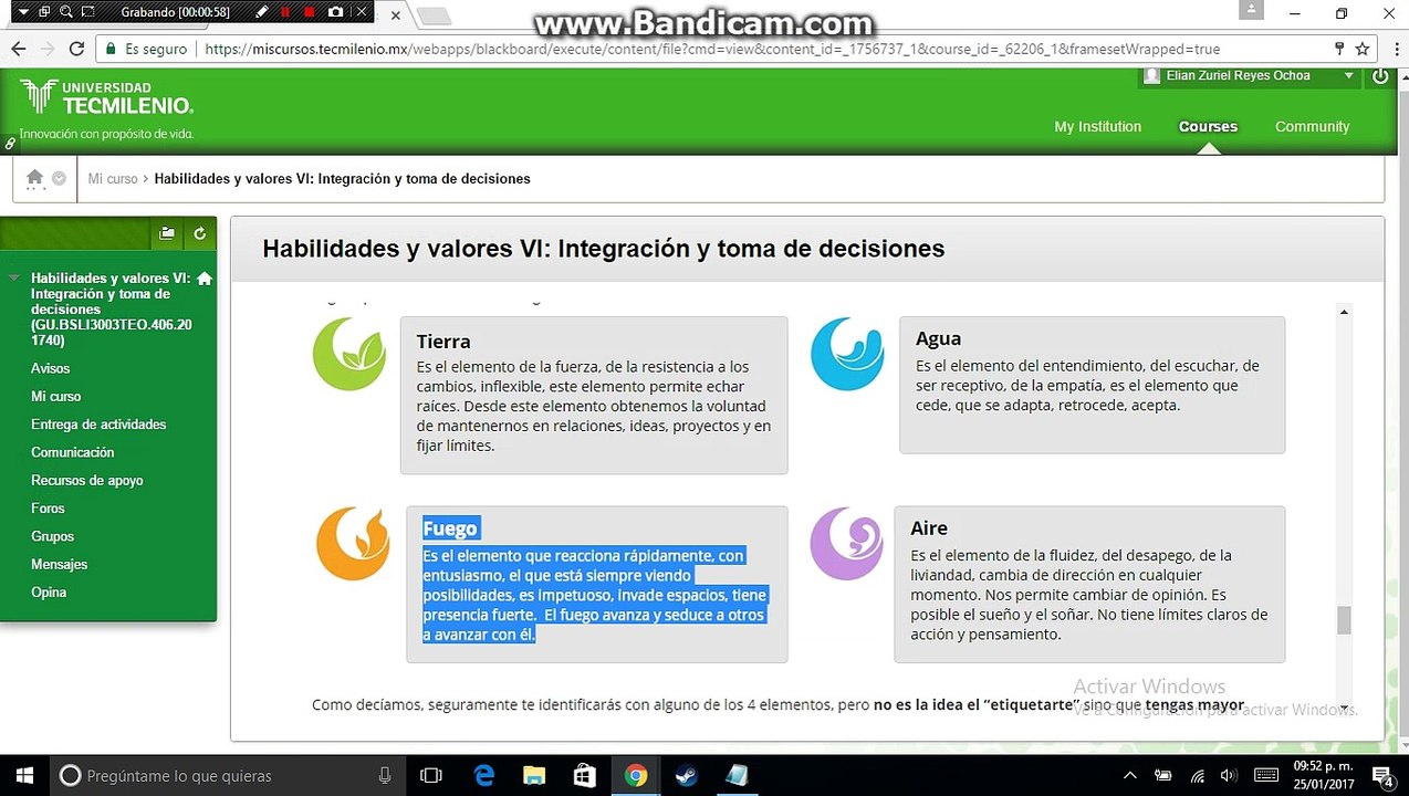 Evidencia de habilidades