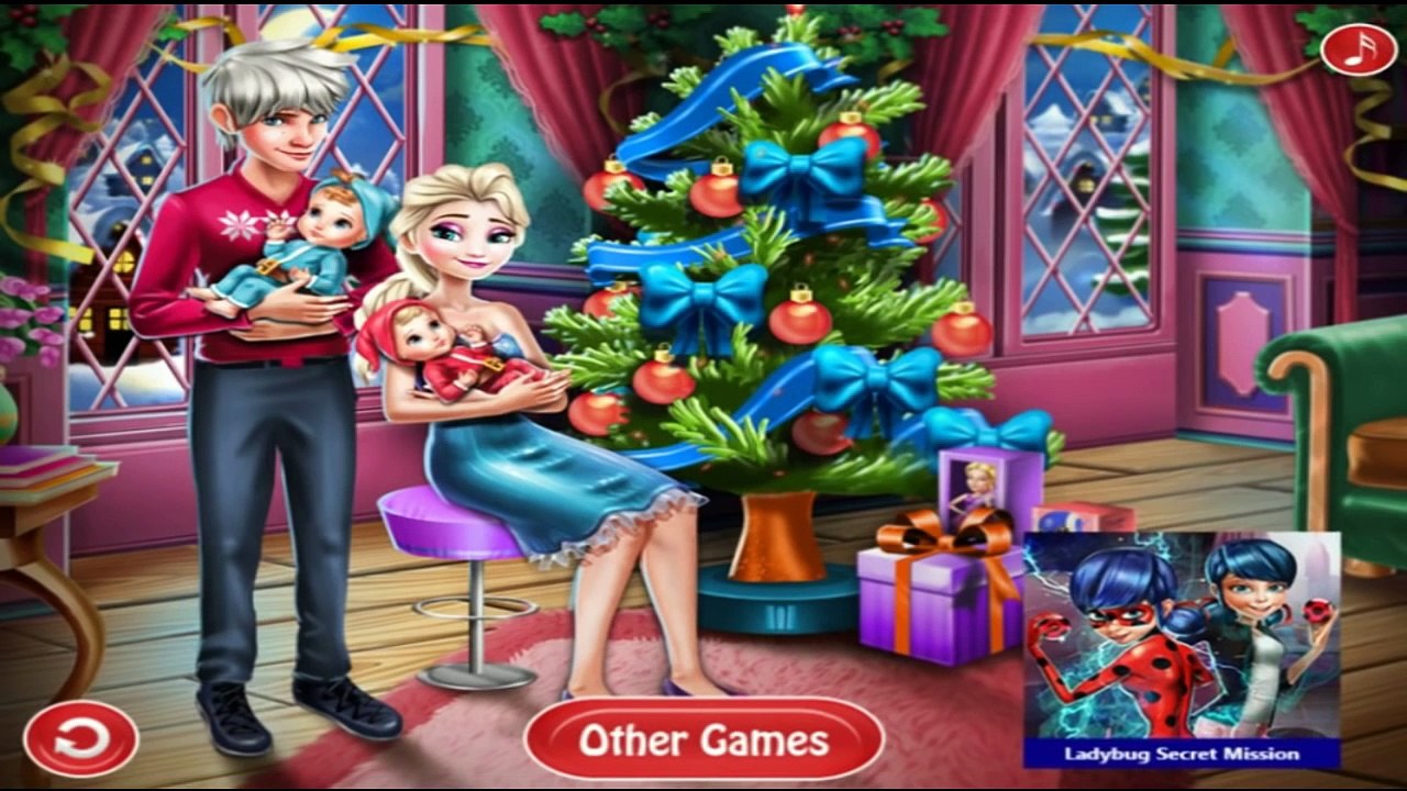 Frozen Elsa and Jack Frost Family Christmas Disney Princess Christmas Games for Kids