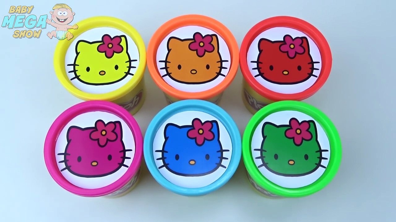 Играть doh стаканчики цветные глины выучить цвета коллекции сюрприз игрушки Хелло Китти для детей