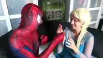 SPIDERMAN & FROZEN ELSA vs JOKER w/ Pink Spidergirl, Anna, Hulk & Bubble Gum Candy - Superhero Fun