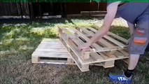 Ecco come realizzare una panchina con dei pallet